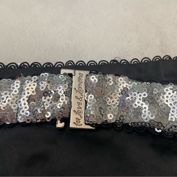 new! for love and lemons silver glimmer sequin high waisted panty 3750 - Picture 7 of 11